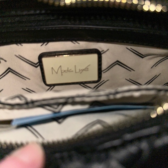 MODA LUXE-Woven Circle Shoulder bag-Black-NWT-Retail $100 - Picture 9 of 11